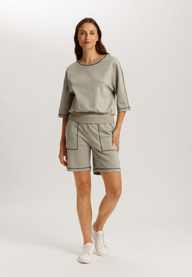 Natural Living Organic Cotton Drawsting Shorts | Crystal Green 78464-2732